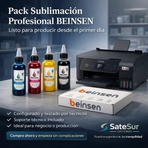 pack sublimación epson ecotank et 2871 + tintas 70ml + 100 hojas papel premium