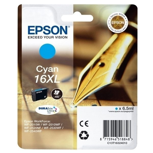Cartucho Epson 16XL Cyan Original (C13T16224012) - Alta Capacidad