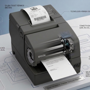 Impresora de tickets Epson TM-H6000IV híbrida térmica matricial para terminal de venta NUEVA